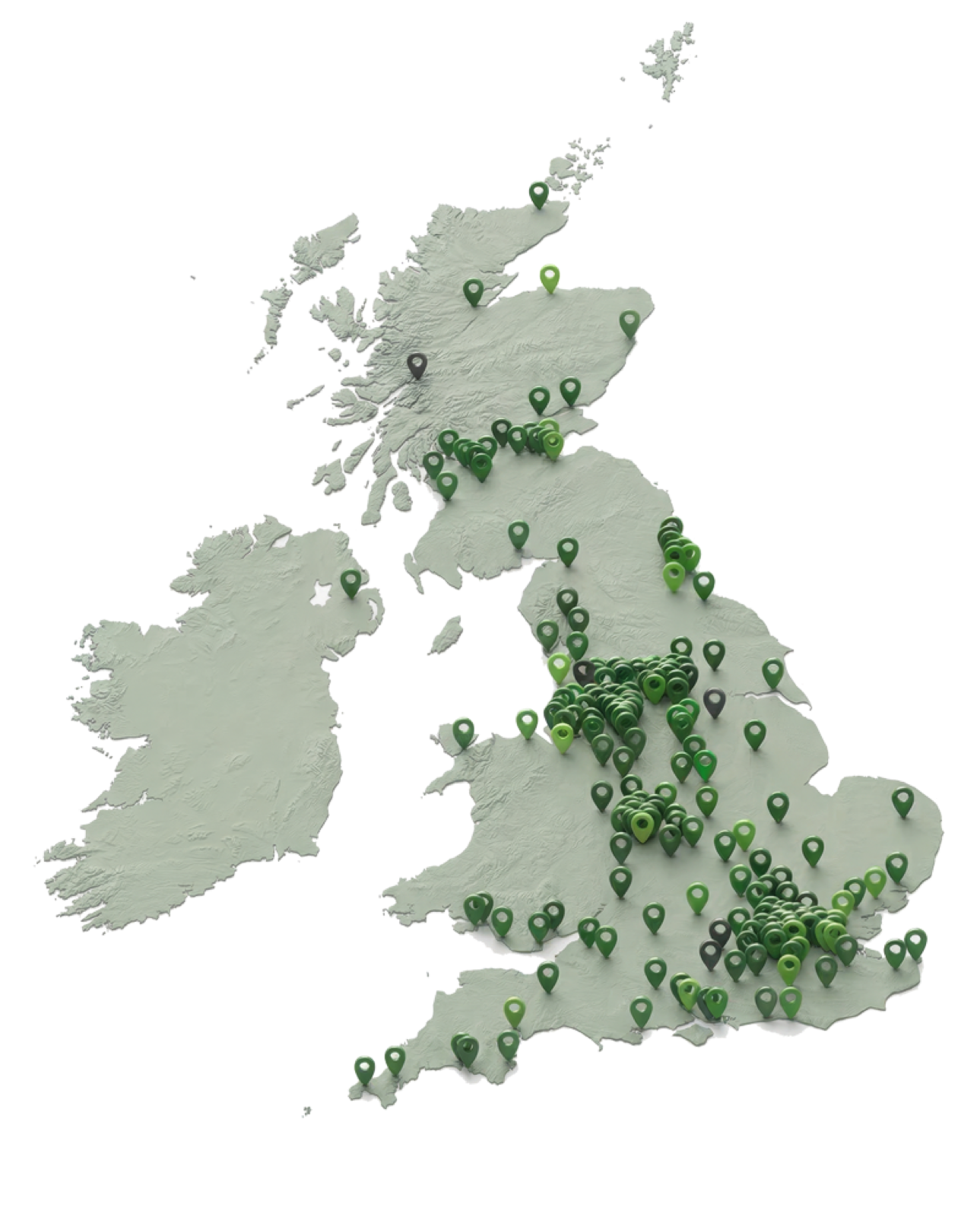 Map of our UK approved repair and depot network
